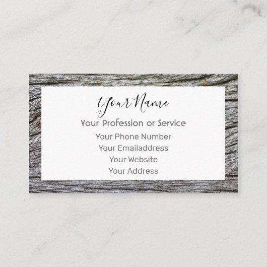 Houten lijst voor inwendig ontwerp en meubelen! visitekaartje (Achterkant)