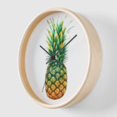 Houten Lijsten klok-ananas print (Hoek)