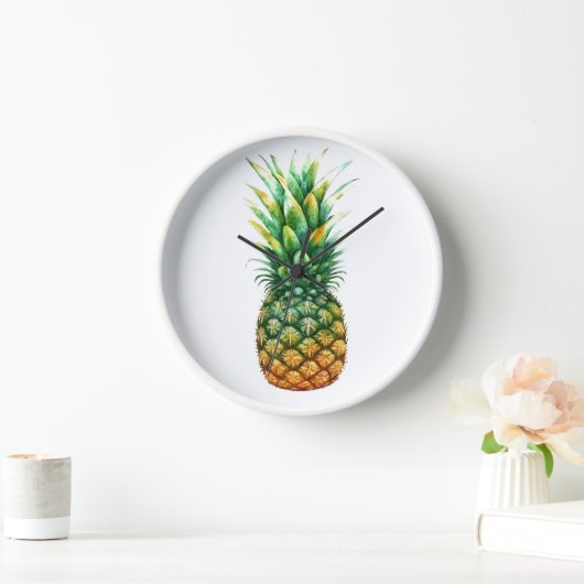 Houten Lijsten klok-ananas print (Huis)