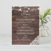 Houten lintslingers met verlichting uitnodiging (Staand voorkant)