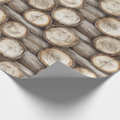 Houten Log Cabin Verjaardag Cadeaupapier (Hoek)
