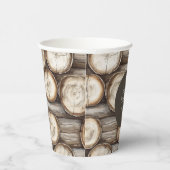 Houten Log Cabin Verjaardag Papieren Bekers (Rechts)