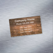 Houten look achtergrond Business Design Magnetisch Visitekaartje (Voorbeeld)