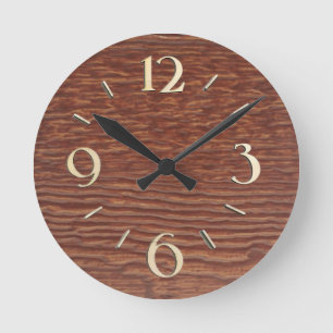 Houten look wandklok