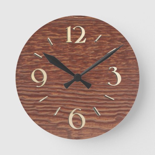 Houten look wandklok (Voorkant)