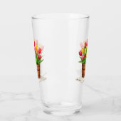Houten Mand gevuld met Tulpen Glas (Links)