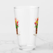 Houten Mand gevuld met Tulpen Glas (Rechts)