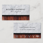 Houten Marmeren Schaar Logo (Loyaliteit) Klantenkaartje (Voorkant / Achterkant)