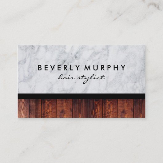 Houten Marmeren Schaar Logo (Loyaliteit) Klantenkaartje (Voorkant)