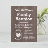  houten Mason jar familie reunion uitnodigingen (Staand voorkant)