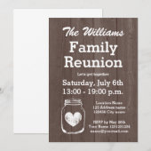  houten Mason jar familie reunion uitnodigingen (Voorkant / Achterkant)
