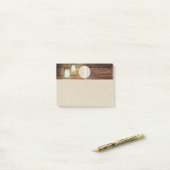Houten Mason Potlichtjes & Kraft Roestige Initiaal Post-it® Notes (Op bureau)