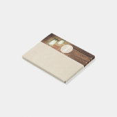 Houten Mason Potlichtjes & Kraft Roestige Initiaal Post-it® Notes (Schuin)