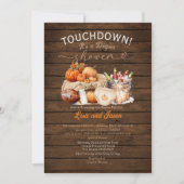 Houten Melk & Football Pompoen Herfst Luier Douche Kaart (Voorkant)