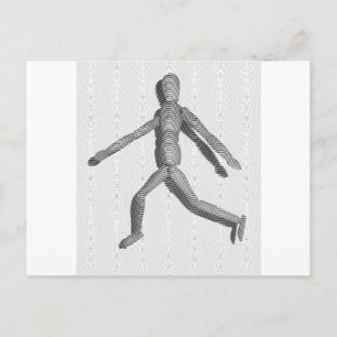 Houten Menselijke Pop Briefkaart