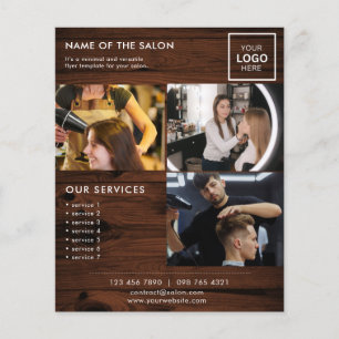 Houten minimalistische marketingflyer voor salon flyer