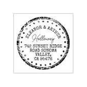 Houten Moderne Krans Getrouwd Stel Retouradres Rubberstempel (Afrduk)
