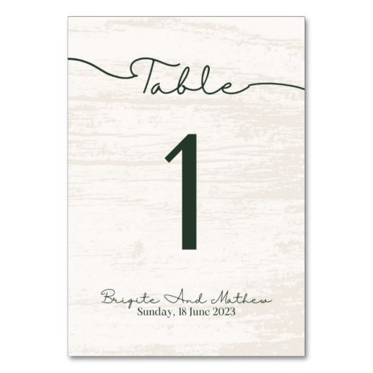 Houten Moderne Tafelkaart Kaart (Voorkant)