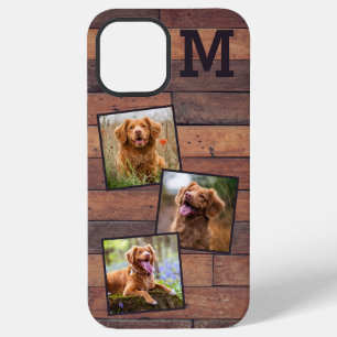 Houten Monogram 3 Foto Persoonlijk iPhone 12 Pro Max Hoesje