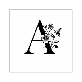 houten monogram A Rubberstempel