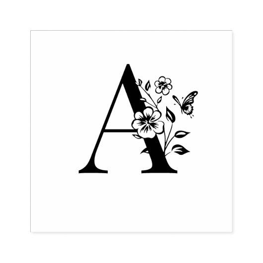 houten monogram A Rubberstempel (Afrduk)