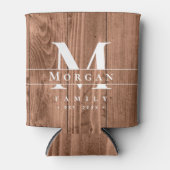 Houten monogram op maat aangepaste achternaam cade blikjeskoeler (Voorkant)