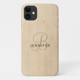 Houten Monogram Persoonlijke Naam Case-Mate iPhone Case