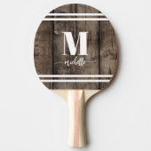 Houten Monogram Tafeltennisbatje (Voorkant)