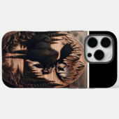 Houten Moose Carving Case-Mate iPhone Case (Achterkant (horizontaal))