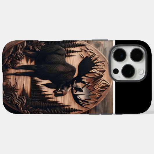 Houten Moose Carving Case-Mate iPhone Case (Achterkant (horizontaal))