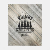 Houten Naambord Familiehuis Naam Est Fleece Deken (Voorkant)