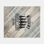 Houten Naambord Familiehuis Naam Est Fleece Deken (Voorkant (Horizontaal))