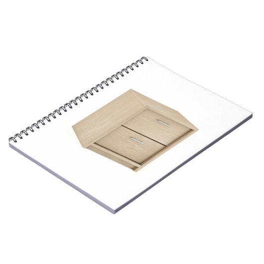 Houten nachtstandaard met twee laden notitieboek (Linkerzijde)