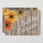 Houten najaar bloemen Aangepaste feestdag uitnodig Kaart (Voorkant / Achterkant)