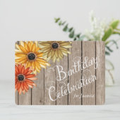 Houten najaar bloemen Aangepaste feestdag uitnodig Kaart (Staand voorkant)