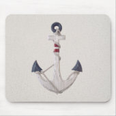 Houten nautisch anker op neutrale achtergrond muismat (Voorkant)