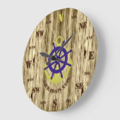 Houten nautische zeilen grote klok (Hoek)