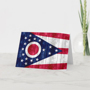 Houten Ohioan Vlag Kaart