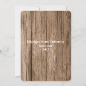 Houten Omheining Aangepaste Foto Afstuderen Kaart (Achterkant)