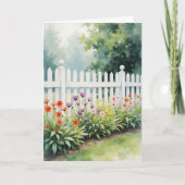 Houten Omheining met Bloemen Denk aan Jou Kaart (Voorkant)