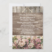 Houten Omheining met Geschilderde Rozen Bruiloft Kaart (Voorkant)