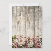 Houten Omheining met Geschilderde Rozen Bruiloft Kaart (Achterkant)
