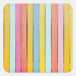 Houten omheiningslatten vierkante sticker