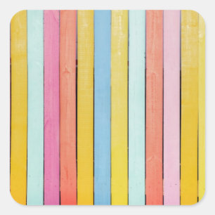 Houten omheiningslatten vierkante sticker