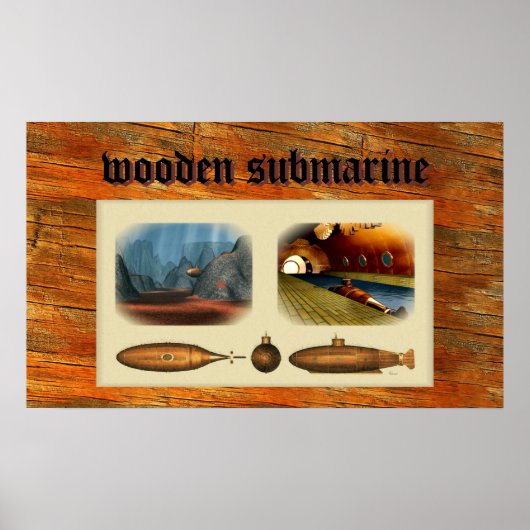 houten onderzeeër poster (Voorkant)