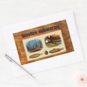 houten onderzeeër rechthoekige sticker (Envelop)