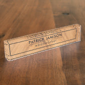 Houten ontwerp naambordje (Zijkant)