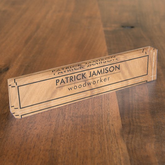 Houten ontwerp naambordje (Zijkant)