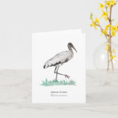 Houten ooievaar gevouwen notitie Kaart (Gele Bloem)