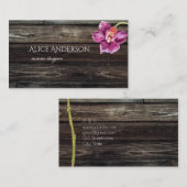 Houten Orchidee-thema interieur ontwerper Visitekaartje (Voorkant / Achterkant)